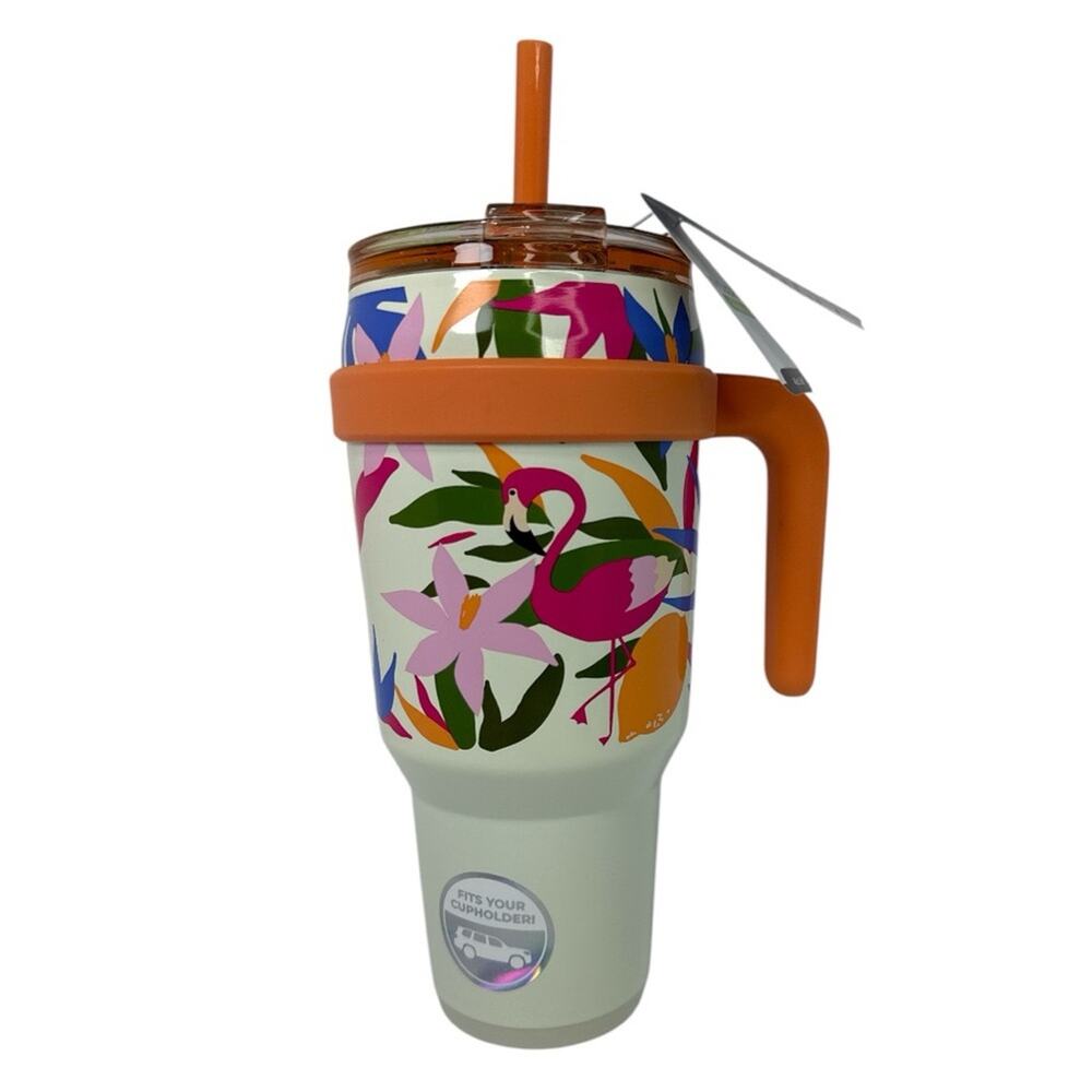 Reduce 40oz Cold 1 Vacuum Insulated Tumbler Mug Stainless Steel flamingo - Picture 2 of 12